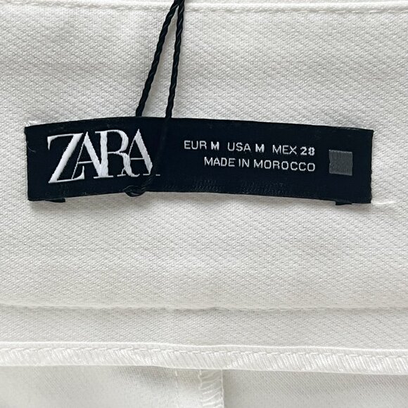 Zara High-waisted Slit Skort Wrap Shorts Oyster White NWT - Picture 7 of 10